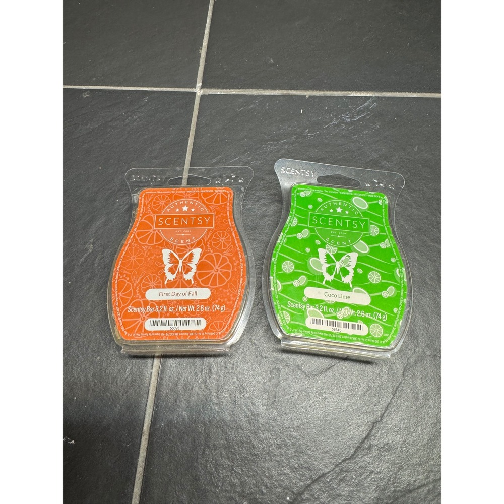 Scentsy Wax Melt Bar Bundle First Day of Fall and Coco Lime Partially Used